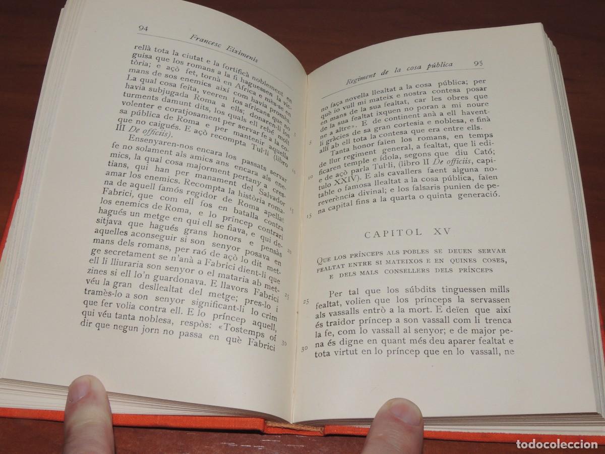 Libros antiguos: FRANCESC EIXIMENIS.- REGIMENT DE LA COSA PUBLICA - Foto 5