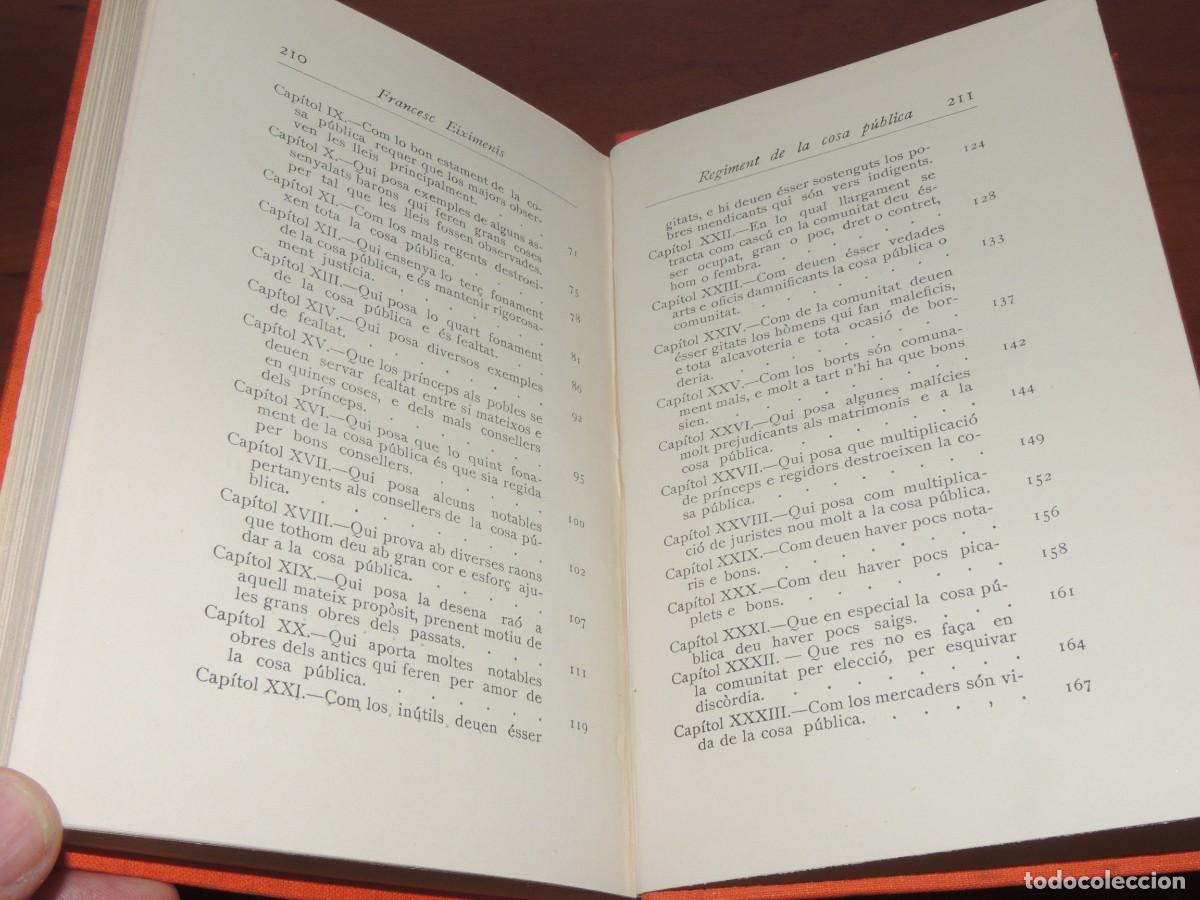 Libros antiguos: FRANCESC EIXIMENIS.- REGIMENT DE LA COSA PUBLICA - Foto 7