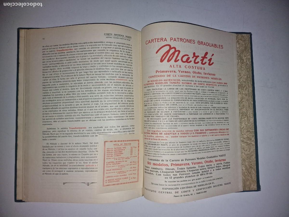 Libros antiguos: CORTE SISTEMA MARTI - PATRONES TIPO-1951 - Foto 5