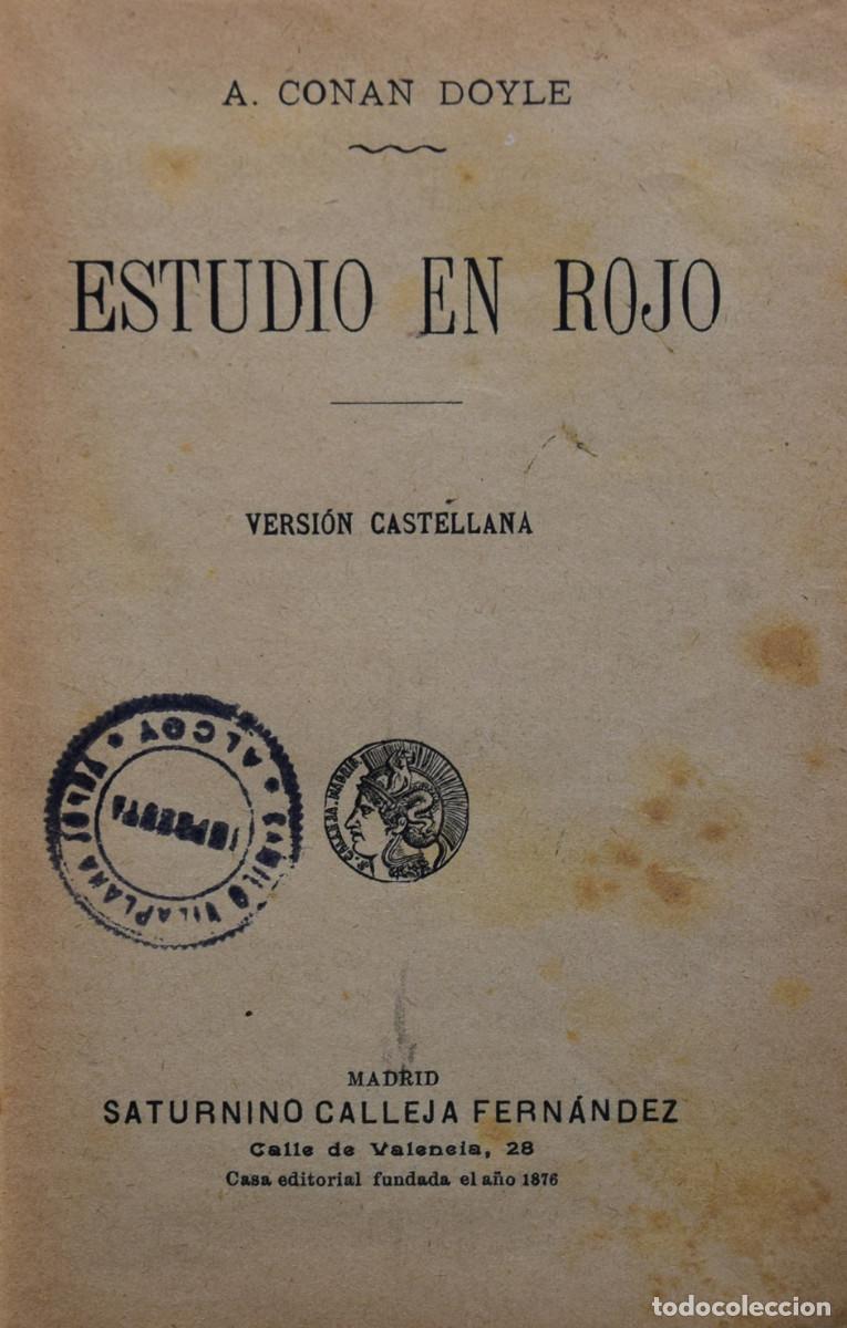 Libros antiguos: ESTUDIO EN ROJO - A. CONAN DOYLE - Foto 2