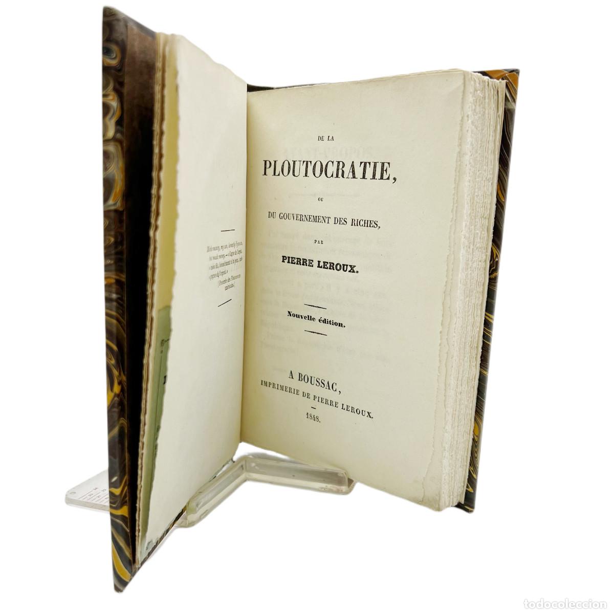 Libros antiguos: PIERRE LEROUX - PLUTOCRACIA - 1848 - Foto 4