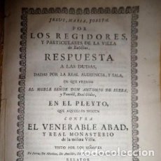 Libros antiguos: VILLA DE BAÑOLAS · CONTRA EL VENERABLE ABAD - AÑO 1755.