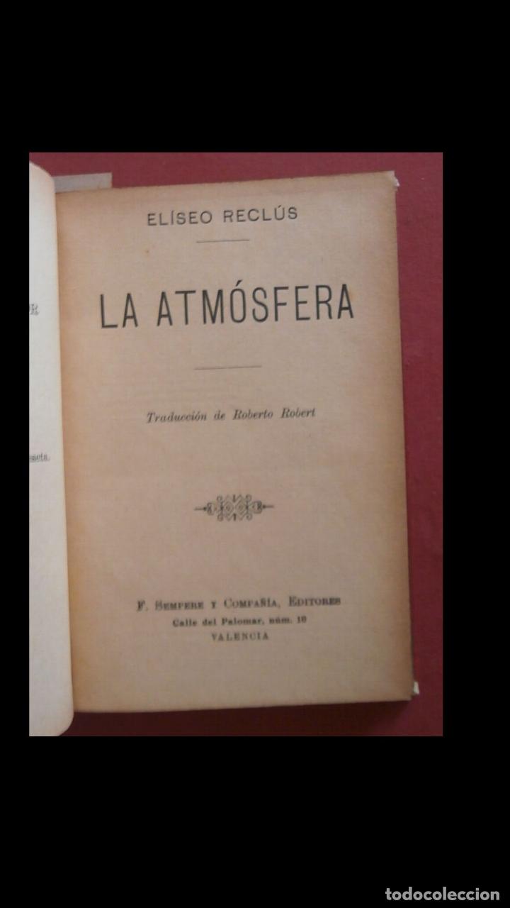 Libros antiguos: La atm&oacute;sfera. Eliseo Recl&uacute;s. - Foto 1