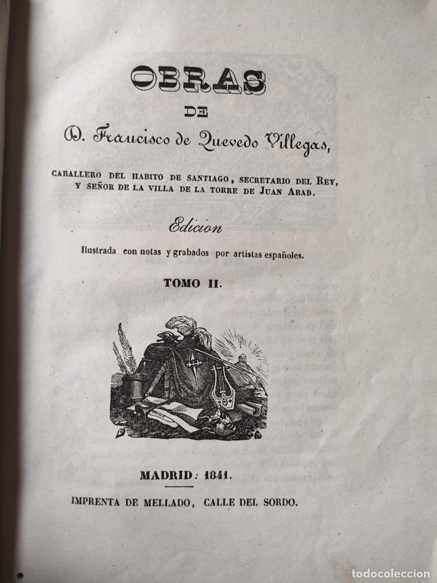 Libros antiguos: Obras completas Quevedo 1841. Tomos 2,3,4, y 5 - Foto 16