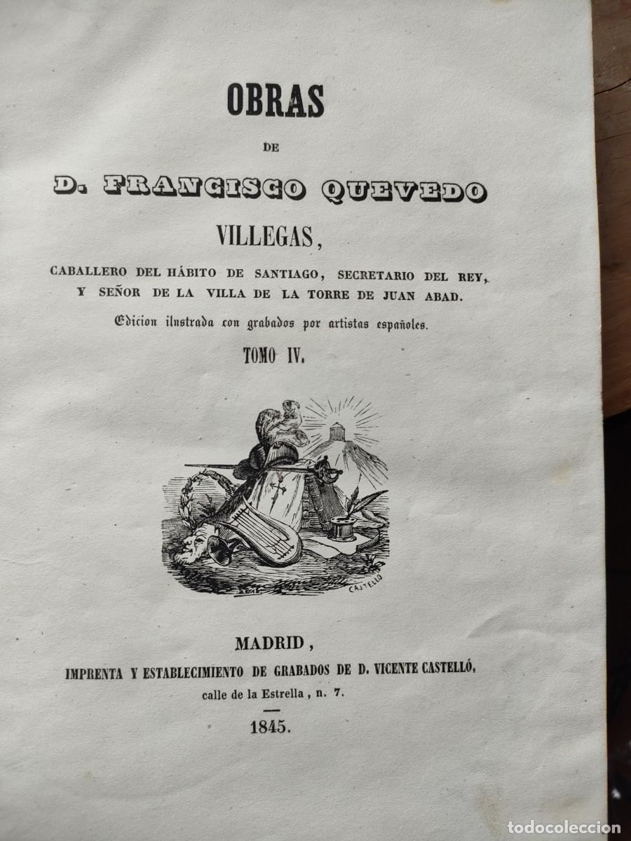 Libros antiguos: Obras completas Quevedo 1841. Tomos 2,3,4, y 5 - Foto 24