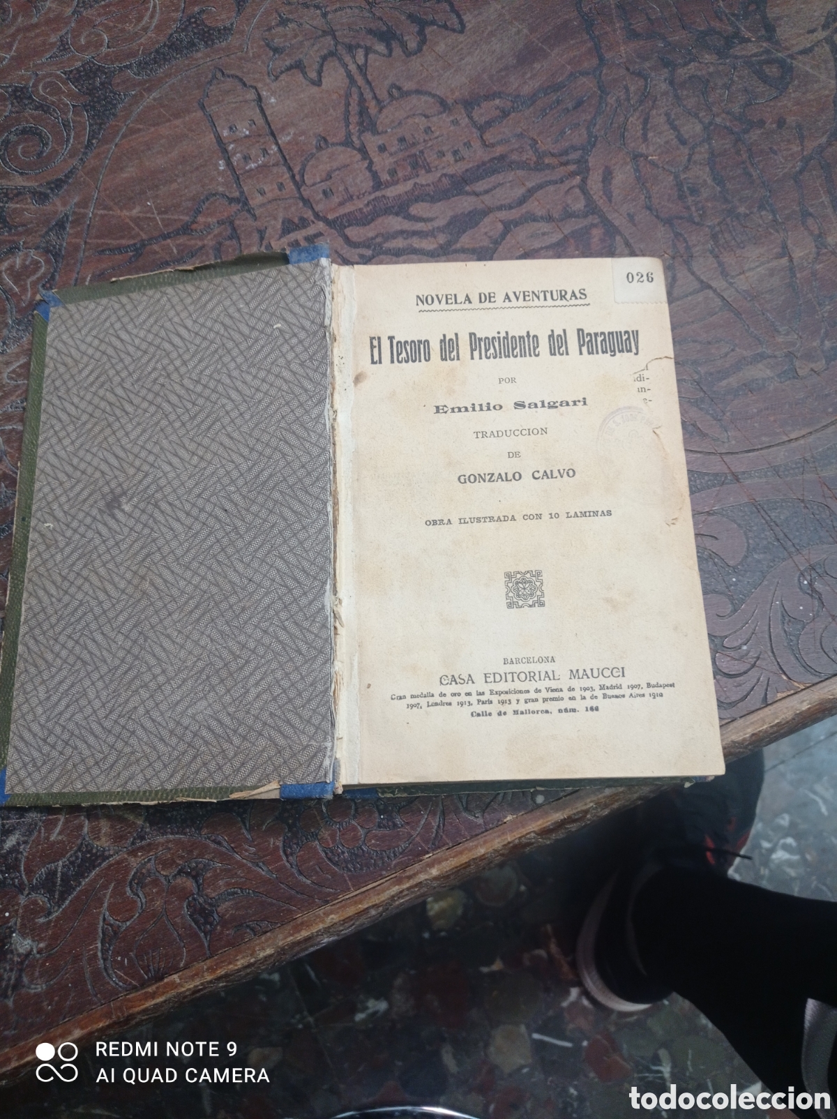 Libros antiguos: El tesoro del presidente del paraguay Emilio salgari - Foto 1
