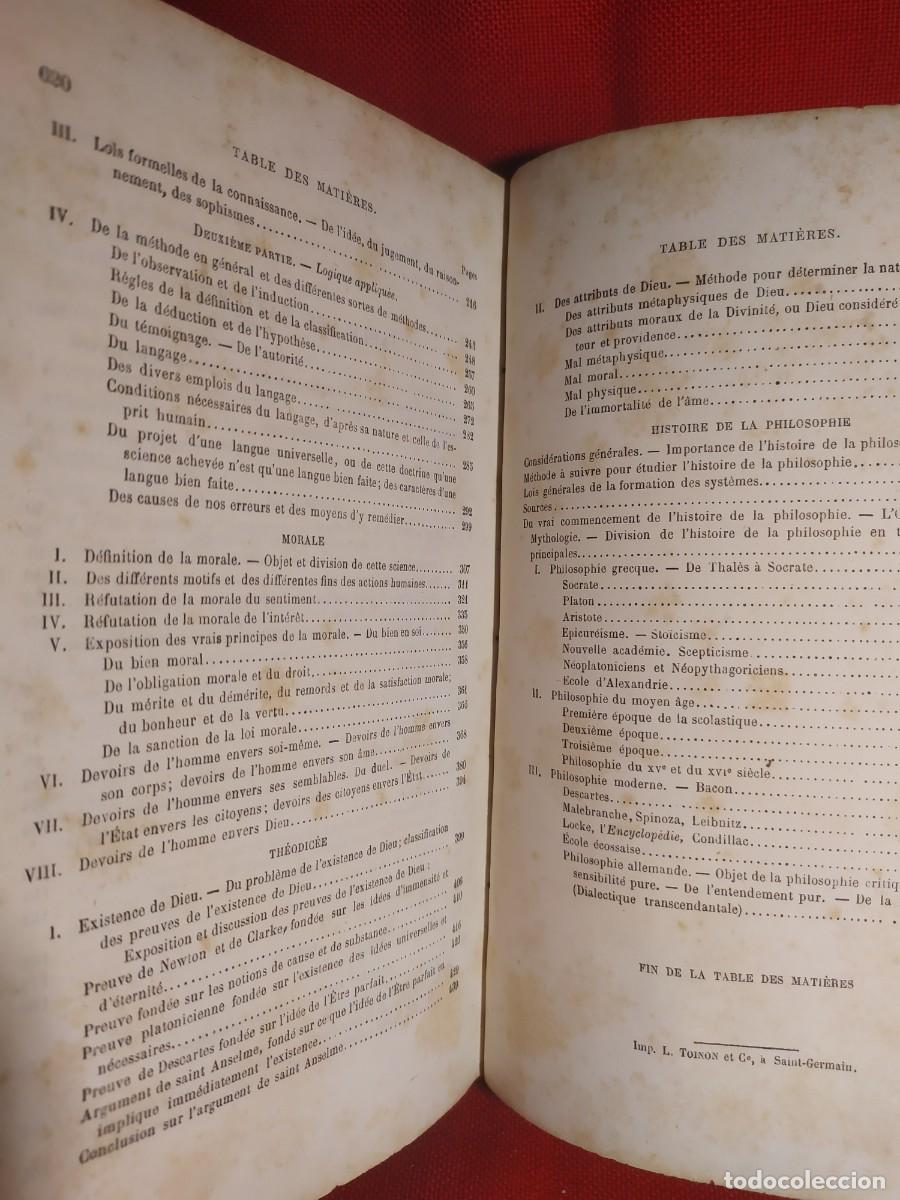 Libros antiguos: 1871. Manuel de Philosophie. - Foto 12