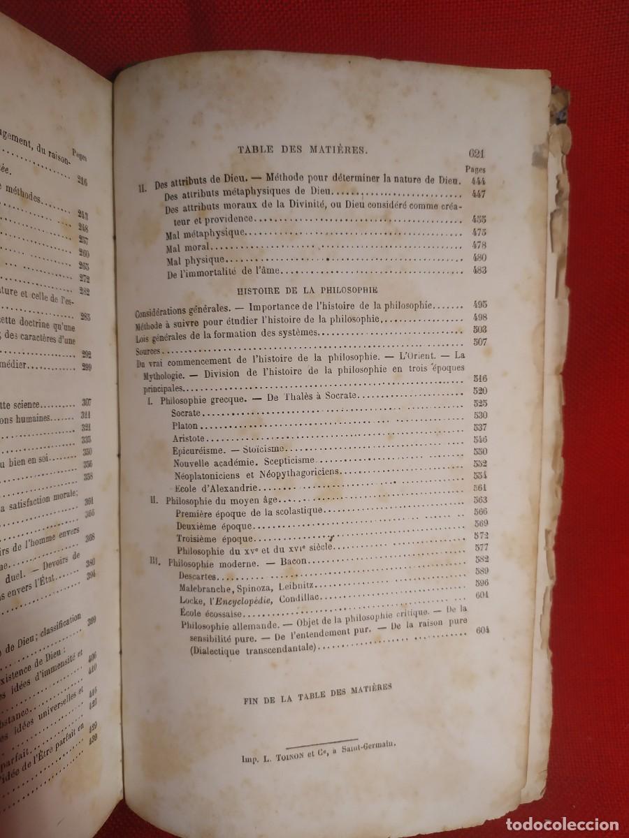 Libros antiguos: 1871. Manuel de Philosophie. - Foto 13