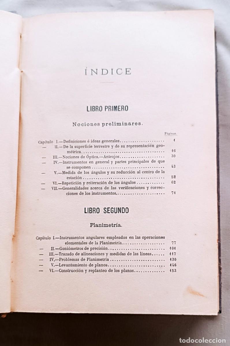 Libros antiguos: CURSO ELEMENTAL DE TOPOGRAF&Iacute;A. A&Ntilde;O 1900 - Foto 2