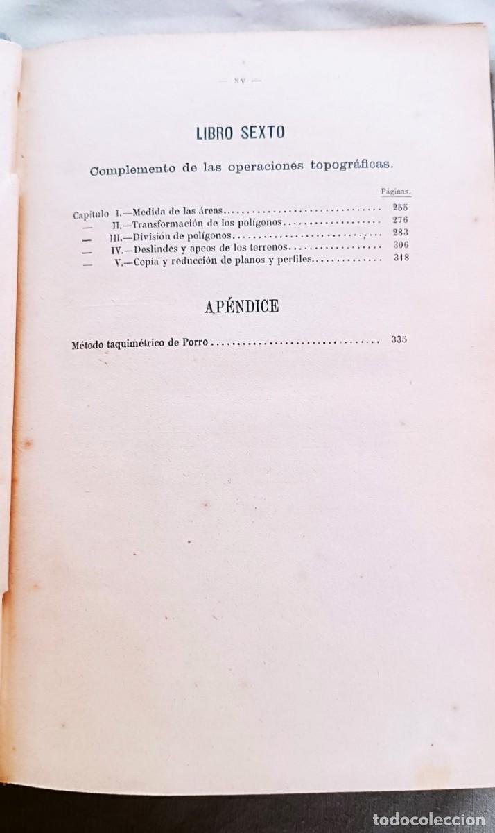 Libros antiguos: CURSO ELEMENTAL DE TOPOGRAF&Iacute;A. A&Ntilde;O 1900 - Foto 4