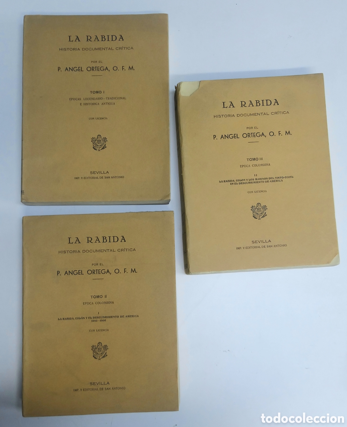 Libros antiguos: LA RABIDA. Historia documental cr&iacute;tica. 3 Tomos. - Foto 2