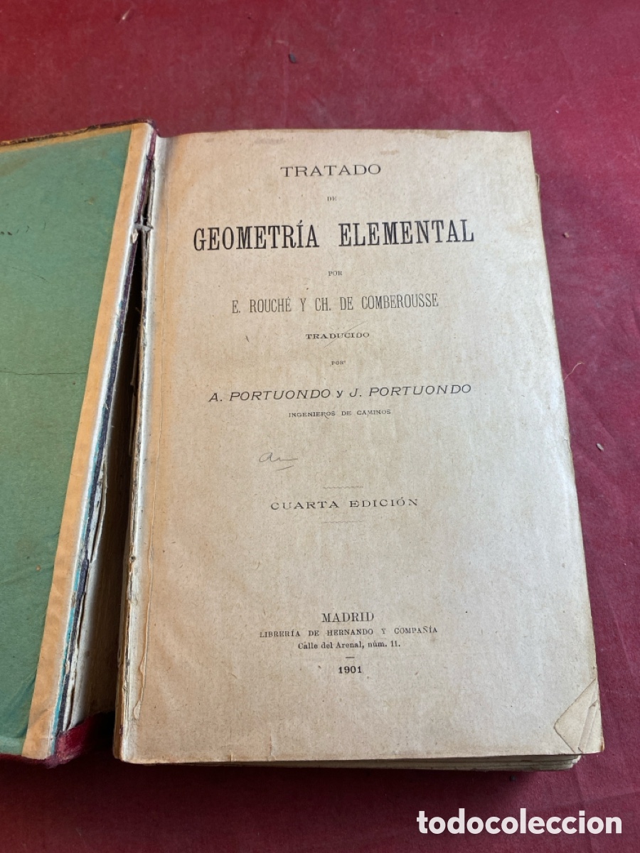 Libros antiguos: TRATADO GEOMETR&Iacute;A ELEMENTAL 1901 - Foto 2