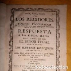 Libros antiguos: ILUSTRES MARQUESES DE SERDAÑOLA - BARCELONA JOSEPH ALTES IMPRESOR AÑO 1772.