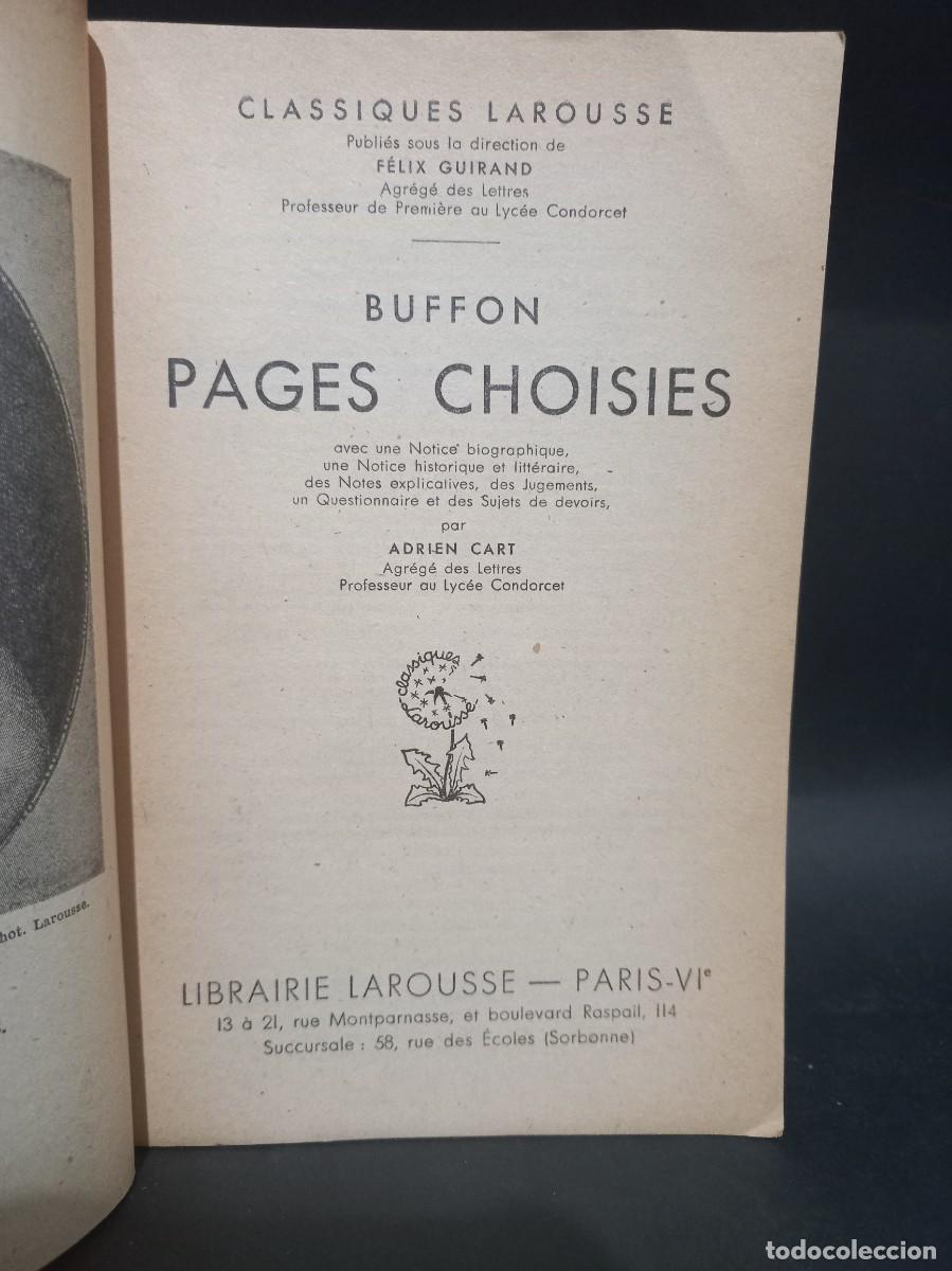 Libros antiguos: BUFFON - PAGES CHOISIES - 1934 - Foto 3
