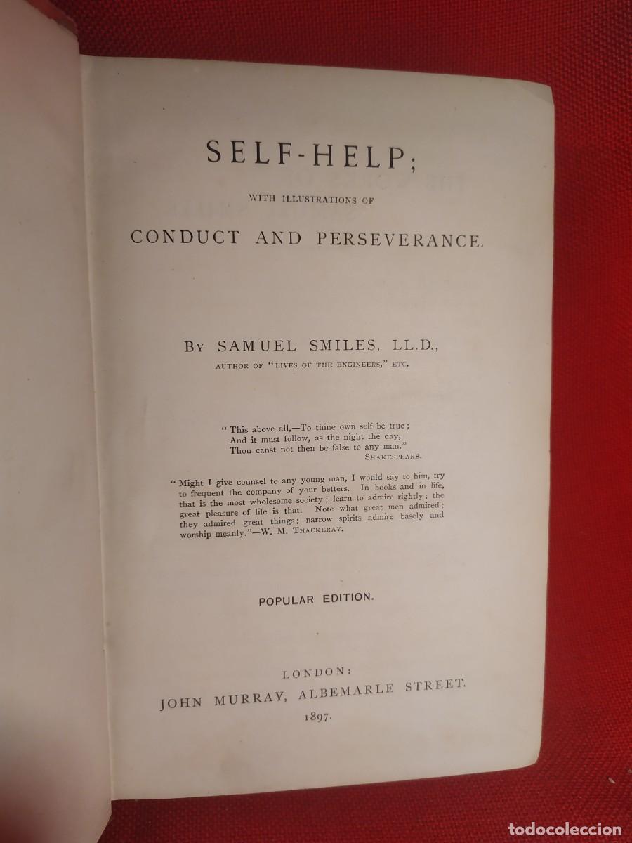 Libros antiguos: 1897. Self help. Samuel Smiles. - Foto 2