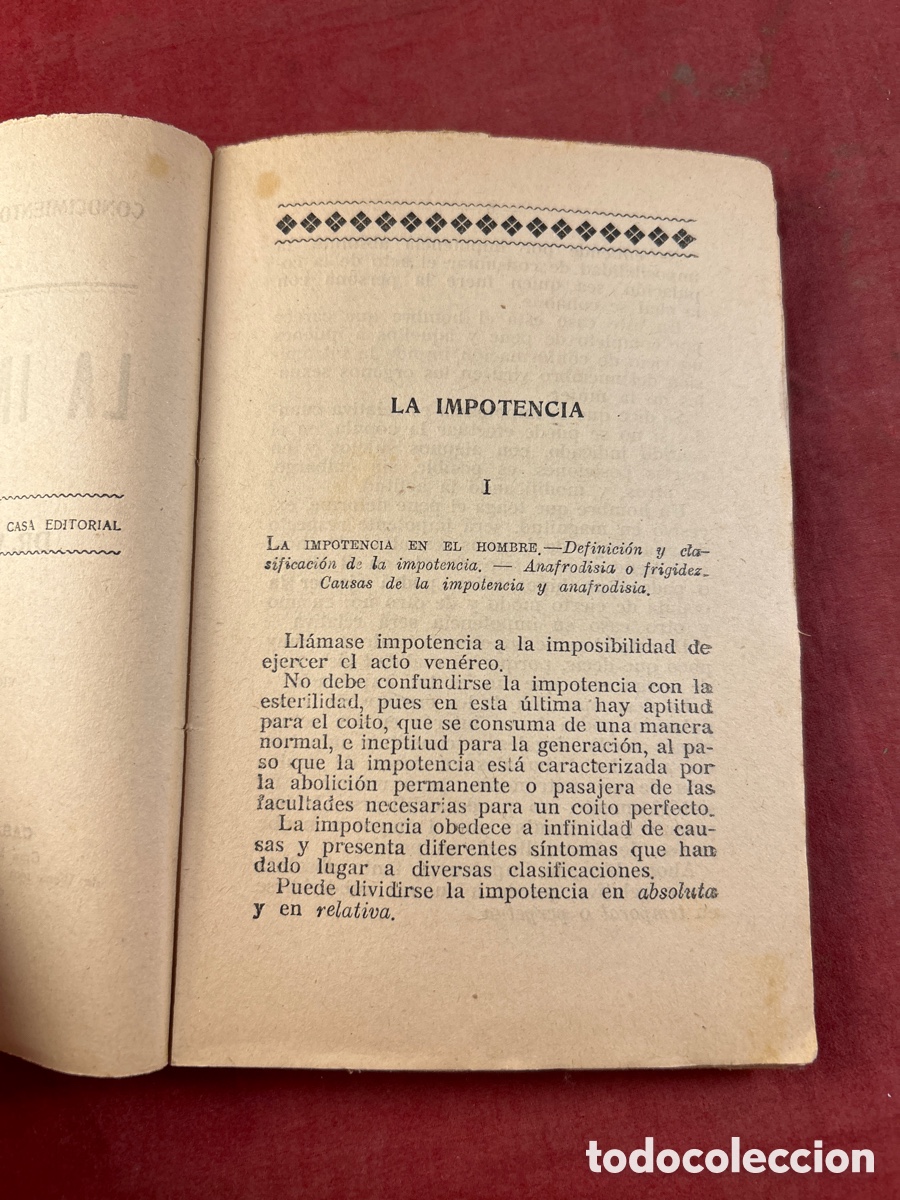 Libros antiguos: LA IMPOTENCIA - Foto 3