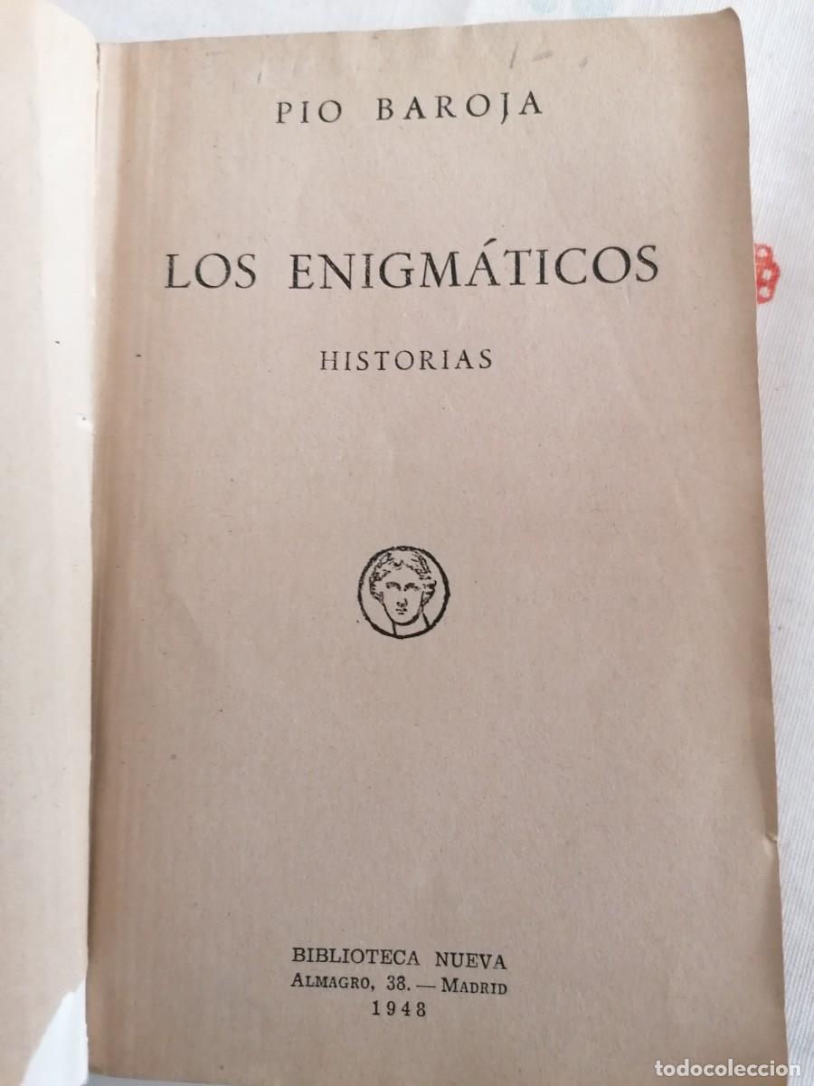 Libros antiguos: Baroja, Los enigm&aacute;ticos, 1948 - Foto 1