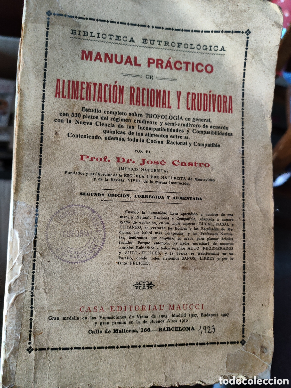 Libros antiguos: Manual de alimentaci&oacute;n - Foto 1