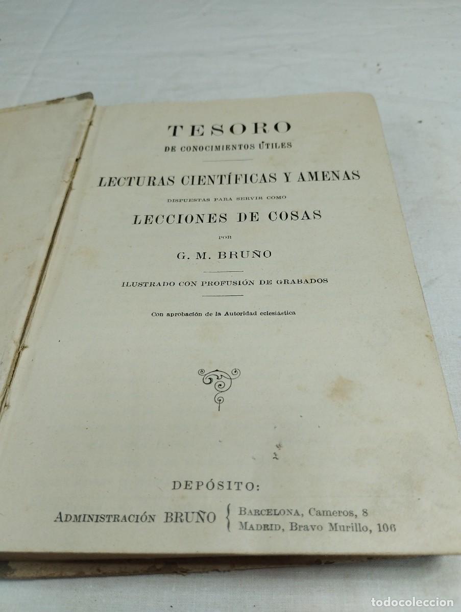 Libros antiguos: Tesoro de conocimientos &uacute;tiles. G. M. Bruno, 1928 - Foto 2