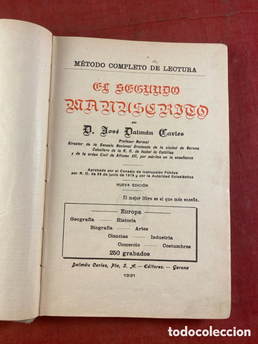 Libros antiguos: EL SEGUNDO MANUACRITO