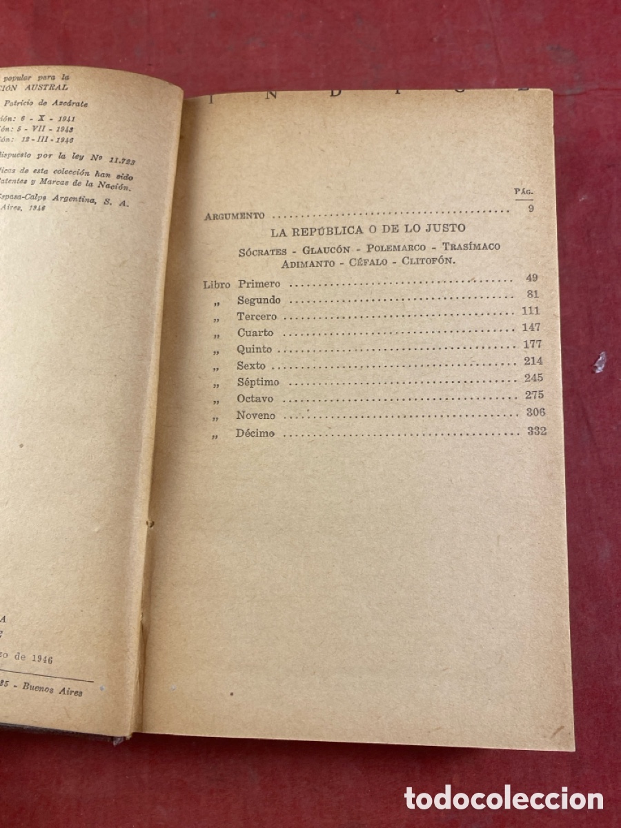 Libros antiguos: PLAT&Oacute;N. LA REP&Uacute;BLICA O EL ESTADO - Foto 2
