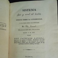 Libros antiguos: SISTEMA FÍSICO Y MORAL DEL HOMBRE. ENSAYO SOBRE LA SENSIBILIDAD / M. ROUSSEL / MADRID 1821
