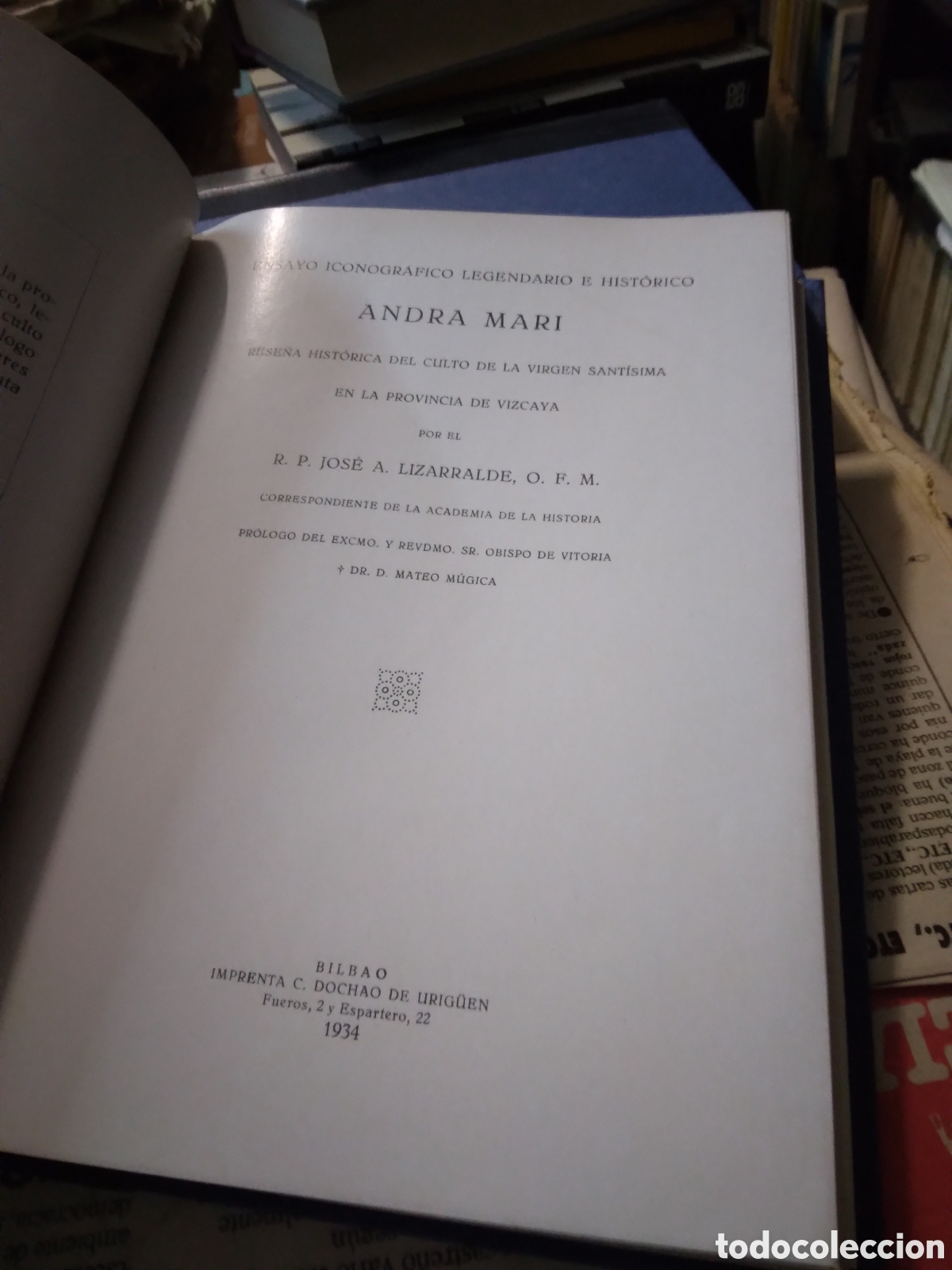 Libros antiguos: Jose A. LIZARRALDE, Andra Mari,1934 - Foto 3