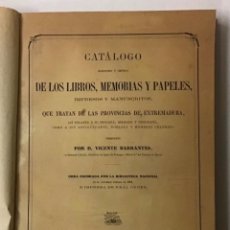 Libros antiguos: CATÁLOGO RAZONADO Y CRÍTICO DE LOS LIBROS, MEMORIAS Y PAPELES, IMPRESOS Y MANUSCRITOS... - BARRANTES