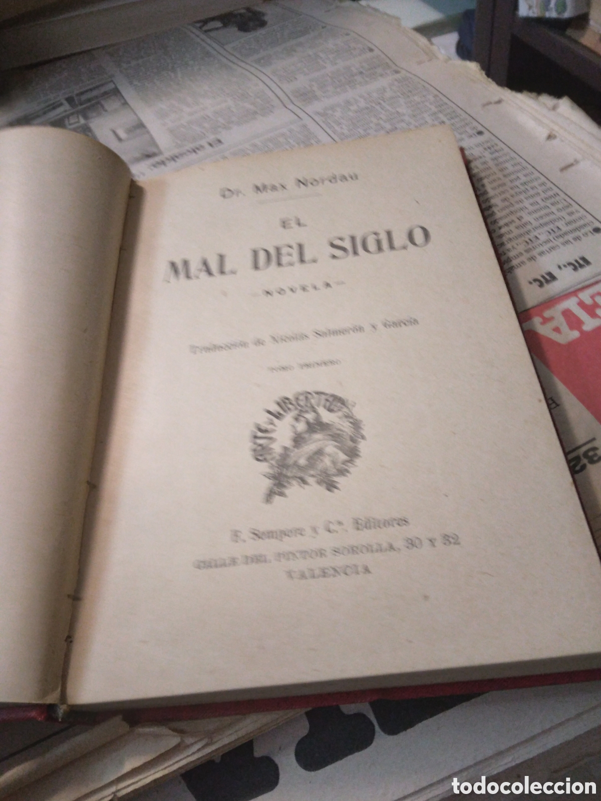 Libros antiguos: Max Nordau, El mal del siglo, Sempere editores - Foto 2
