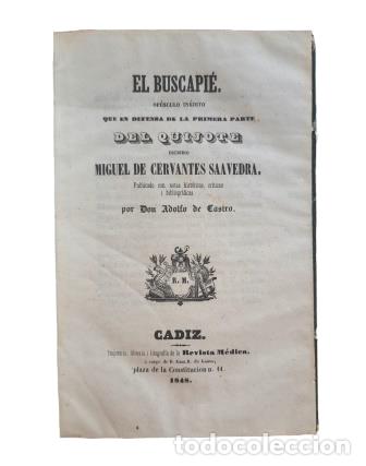 Libros antiguos: Castro, Adolfo de.- EL BUSCAPI&Eacute; (1848) - Foto 1