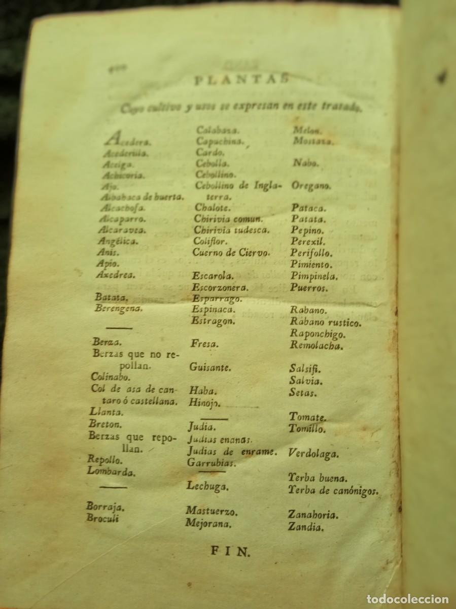 Libros antiguos: Tratado de la huerta en forma de diccionario - Foto 7