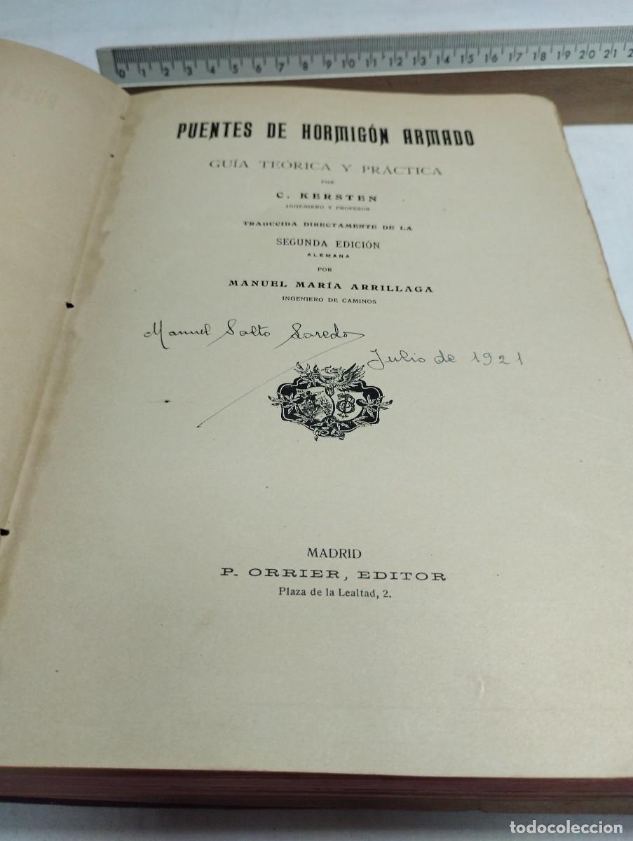 Libros antiguos: Puente de hormig&oacute;n armado. C. Kersten, 1921 - Foto 2