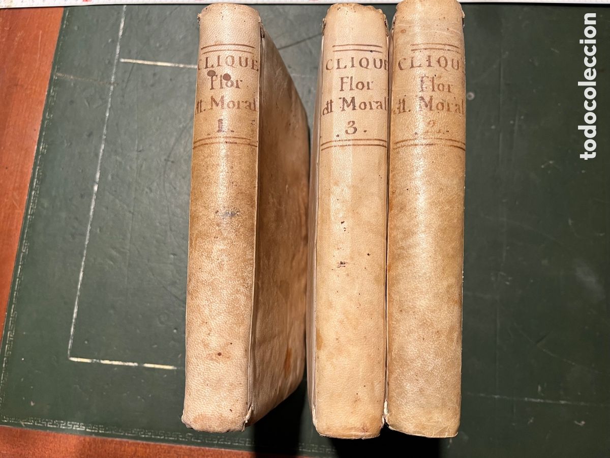 Libros antiguos: LA FLOR DEL MORAL A&Ntilde;O 1761 3 TOMOS - Foto 3