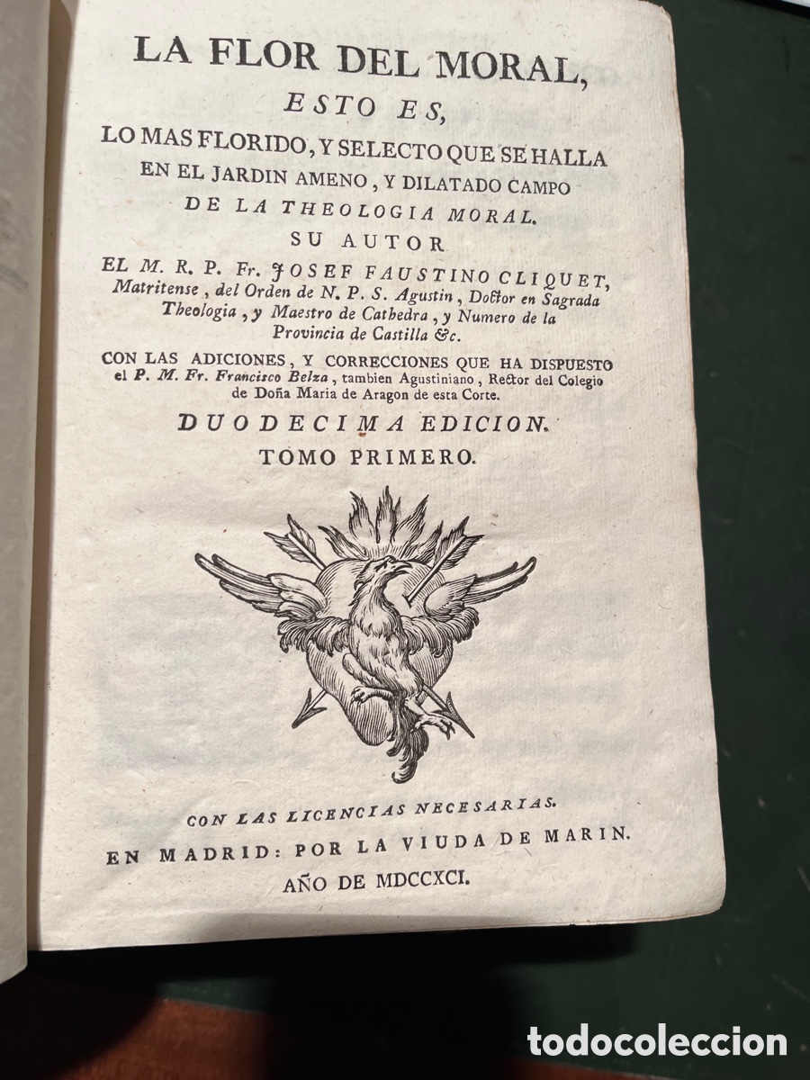 Libros antiguos: LA FLOR DEL MORAL A&Ntilde;O 1761 3 TOMOS - Foto 7