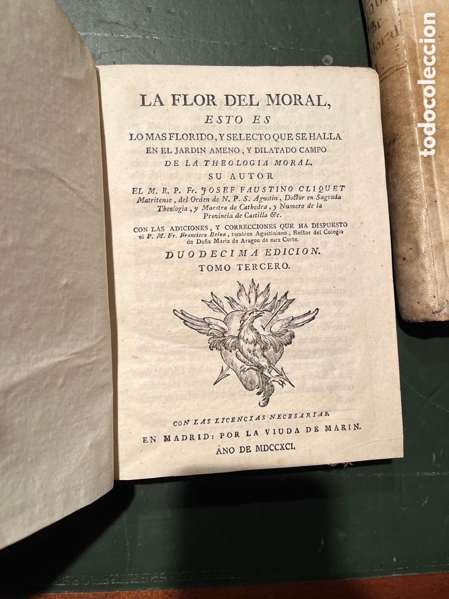Libros antiguos: LA FLOR DEL MORAL A&Ntilde;O 1761 3 TOMOS - Foto 8