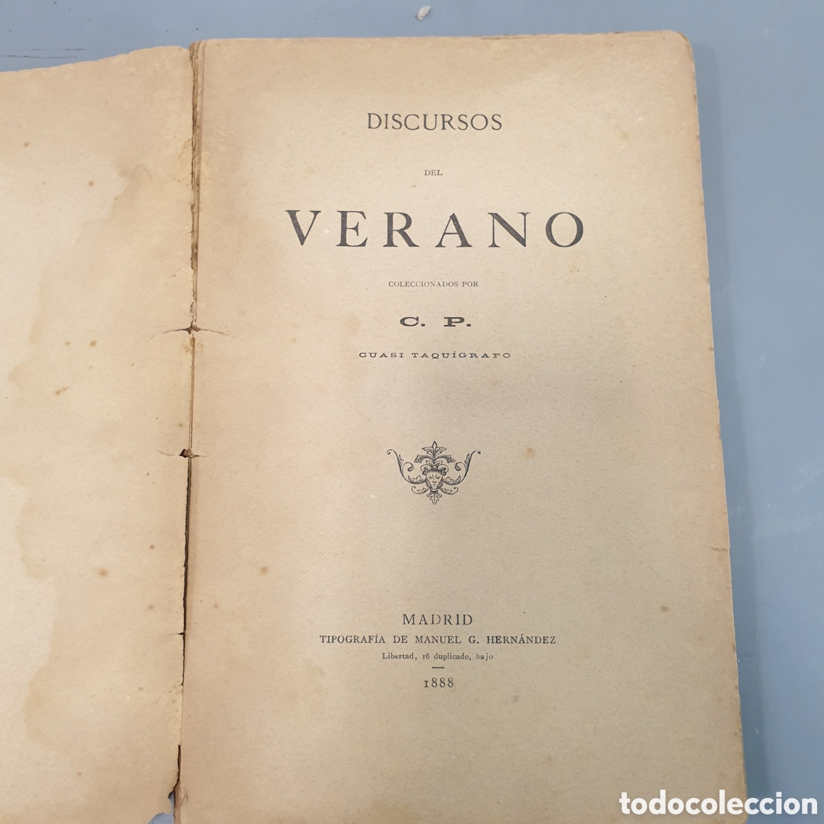 Libros antiguos: DISCURSOS DEL VERANO 1888 - Foto 2