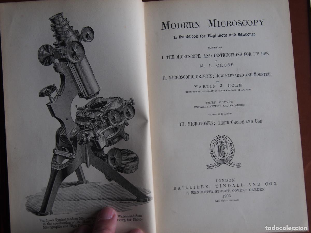 Libros antiguos: Modern Microscopy - A Handbook for Beginners and Students - Cross & Cole - 1903 - Foto 2