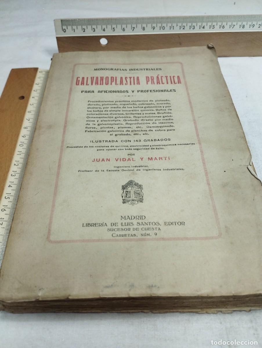 Libros antiguos: Galvanoplastia pr&aacute;ctica. Juan Vidal, 1922 - Foto 1