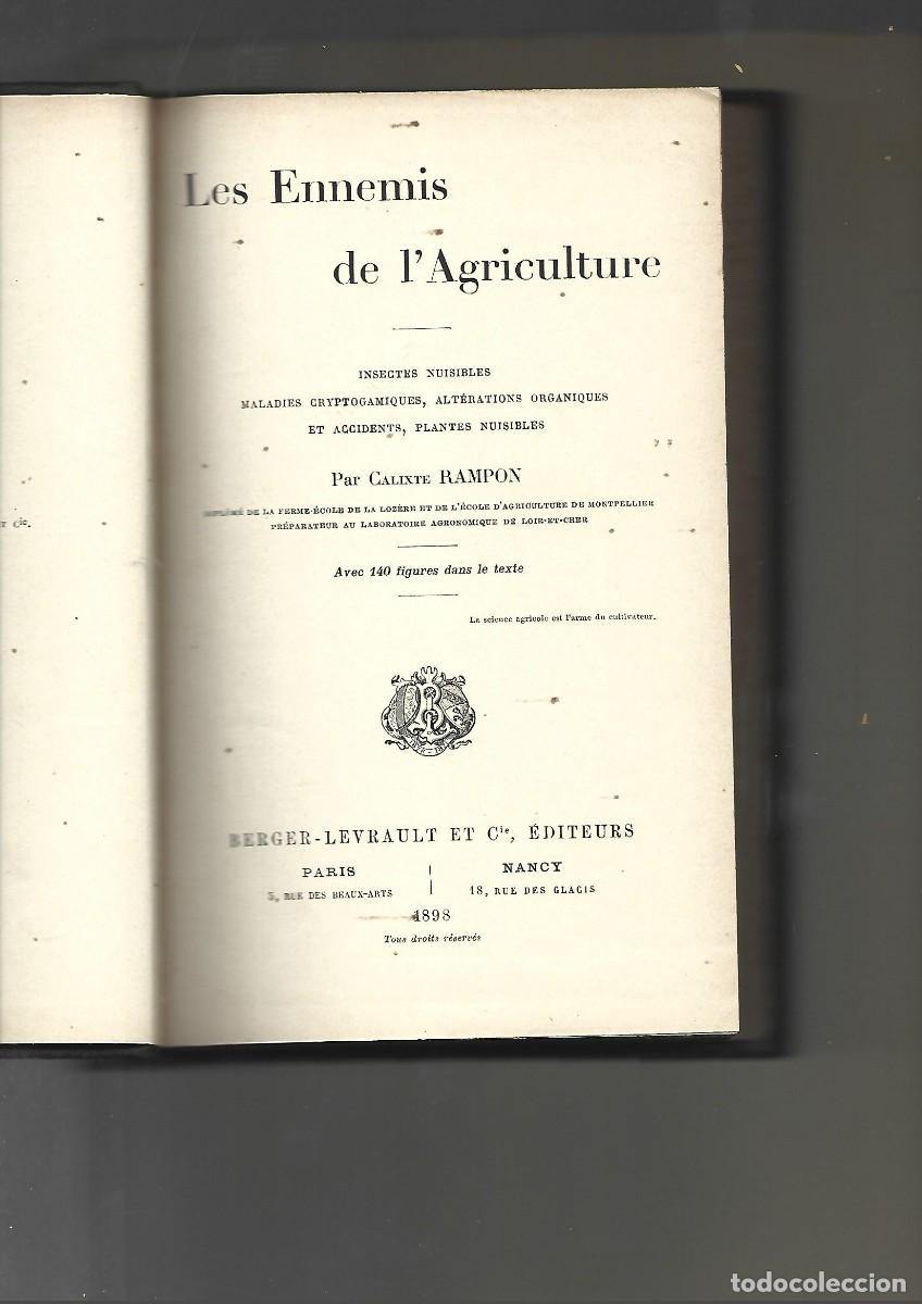 Libros antiguos: RAMPON, les ennemis de l&acute;agriculture - Foto 1