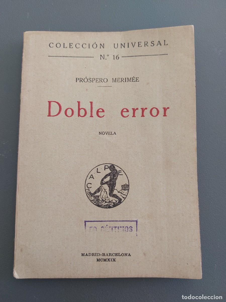 Libros antiguos: Doble error - Prospero Merim&eacute;e - 1919 - Foto 1