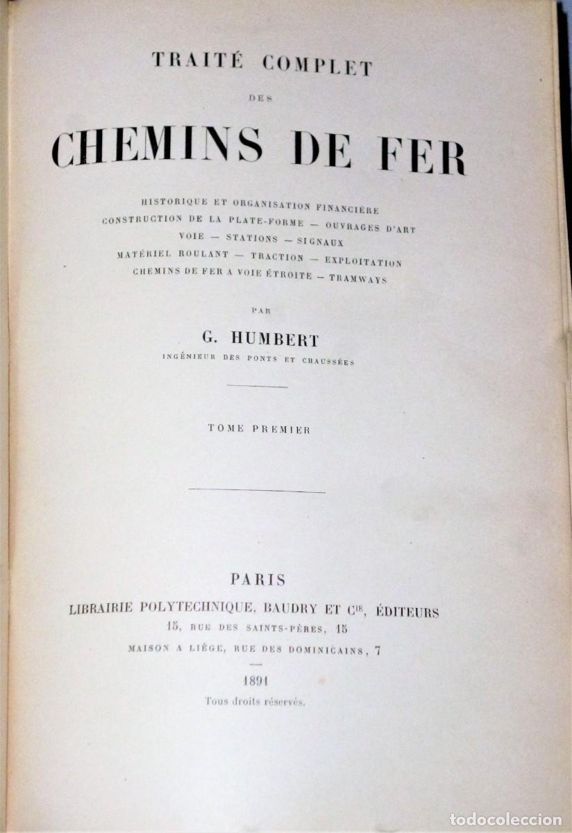 Libros antiguos: TRAIT&Eacute; COMPLET DES CHEMINS DE FER. 3 tomos - Foto 2