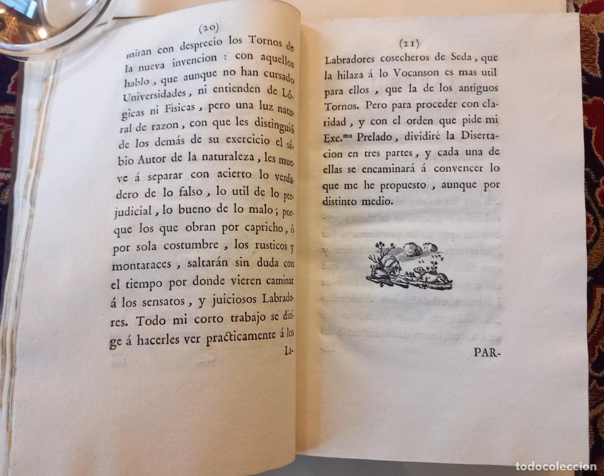 Libros antiguos: Disertaci&oacute;n descriptiva de la hilaza de la seda - 1783 - Foto 5