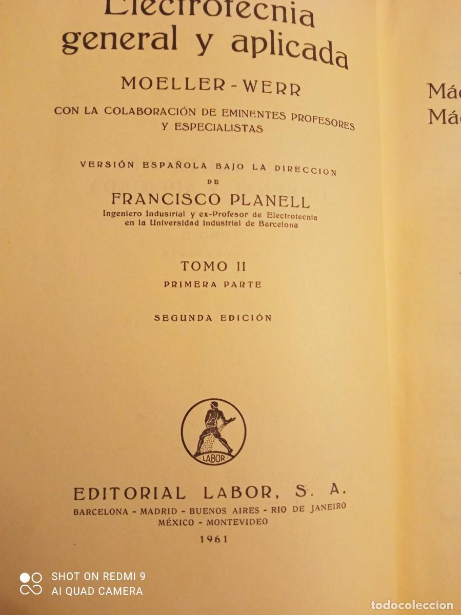Libros antiguos: ELECTROTECNIA GENERAL Y APLICADA. MOELLER-WERR - Foto 2