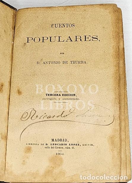 Libros antiguos: TRUEBA, Antonio de. Cuentos populares. 1864 - Foto 2