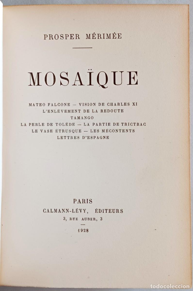 Libros antiguos: PROSPER MERIM&Eacute;E &ndash; MOSA&Iuml;QUE - Foto 2