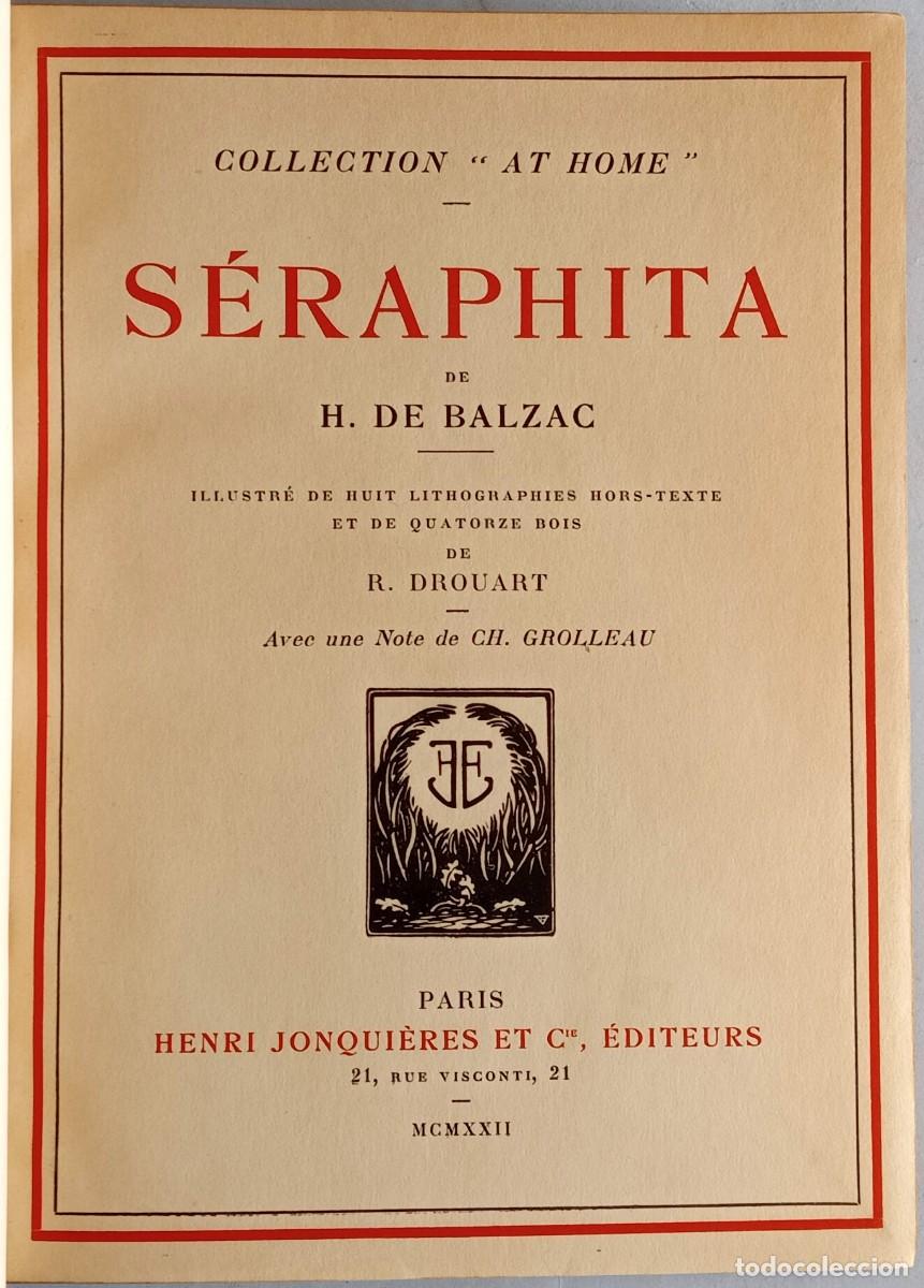 Libros antiguos: H. de BALZAC - S&Eacute;RAPHITA - Foto 2