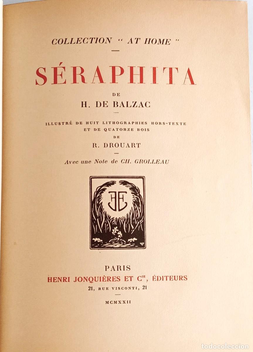 Libros antiguos: H. de BALZAC - S&Eacute;RAPHITA - Foto 4