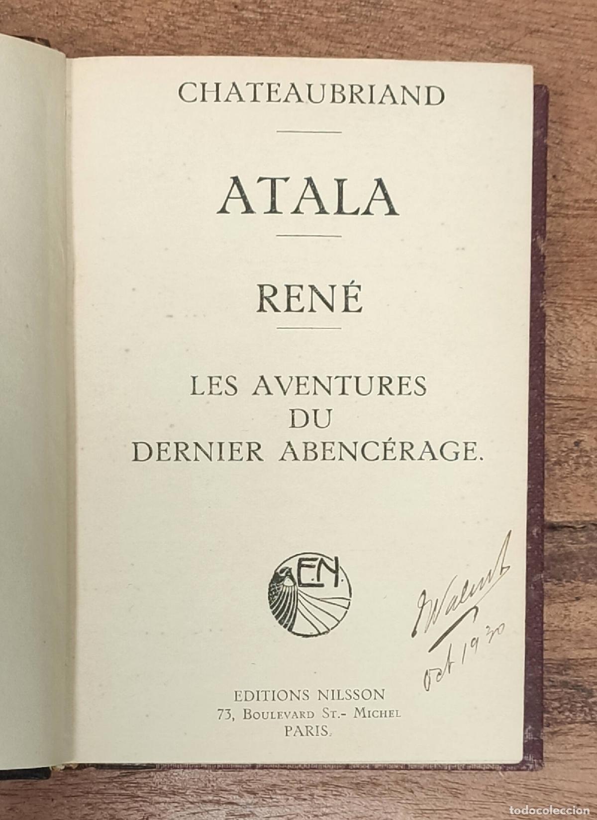 Libros antiguos: ATALA - REN&Eacute;. CHATEAUBRIAND. Editions Nilsson. 1930. - Foto 2