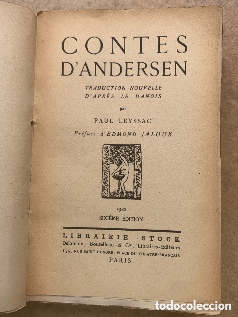 Libros antiguos: Libro en franc&eacute;s. 1922. Contes de Andersen. Par&iacute;s - Foto 2