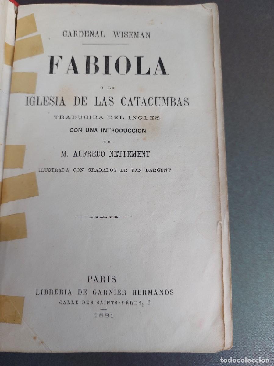Libros antiguos: Fabiola - Cardenal Wiseman - 1881 - Foto 4